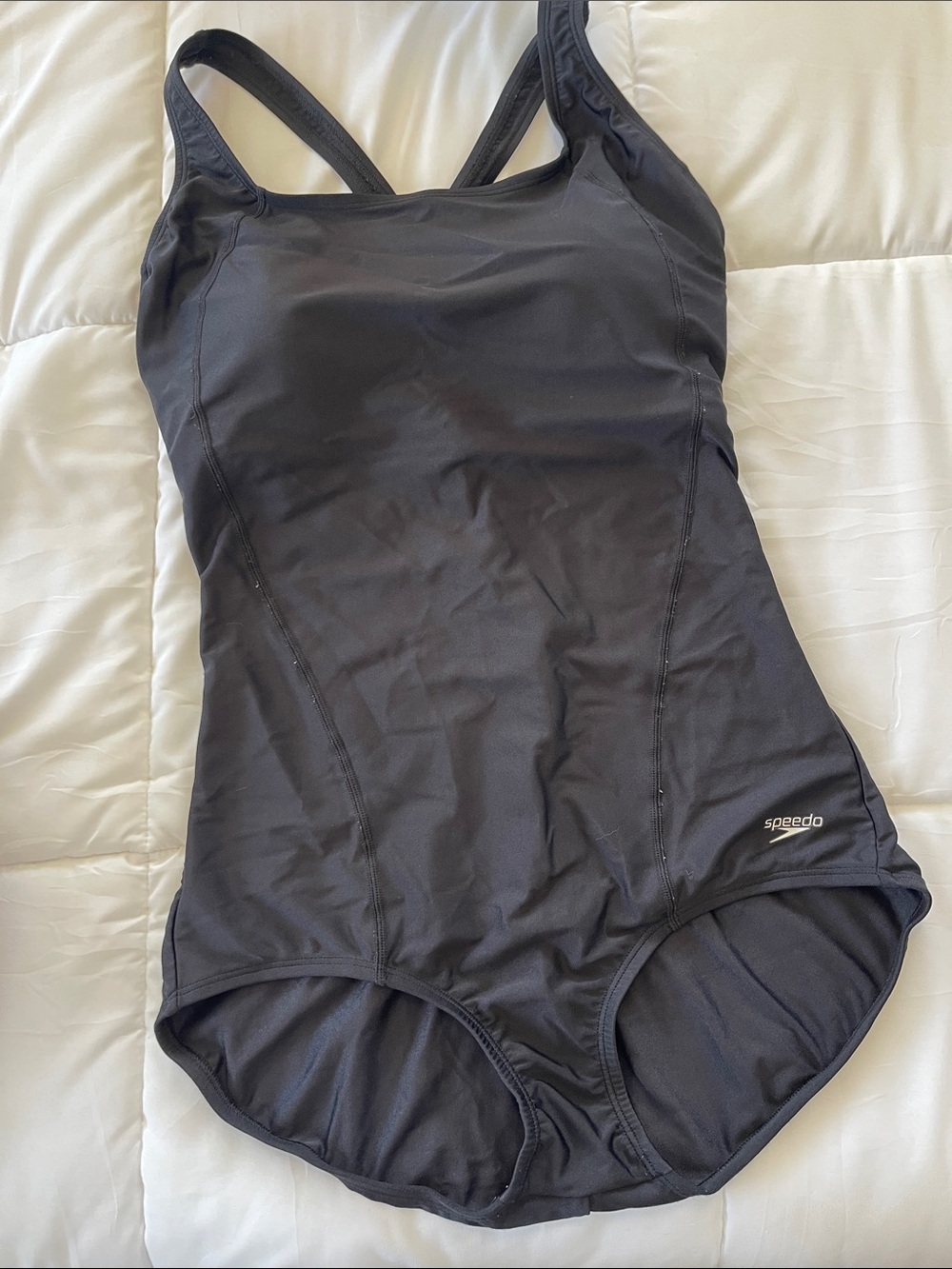 Speedo Black Cross-Back One-Piece Swimsuit